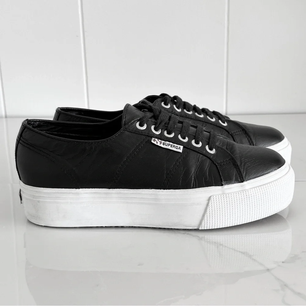 Superga Nappa Leather Platform Sneaker W9 /EU 40 style S00C790 minimalist